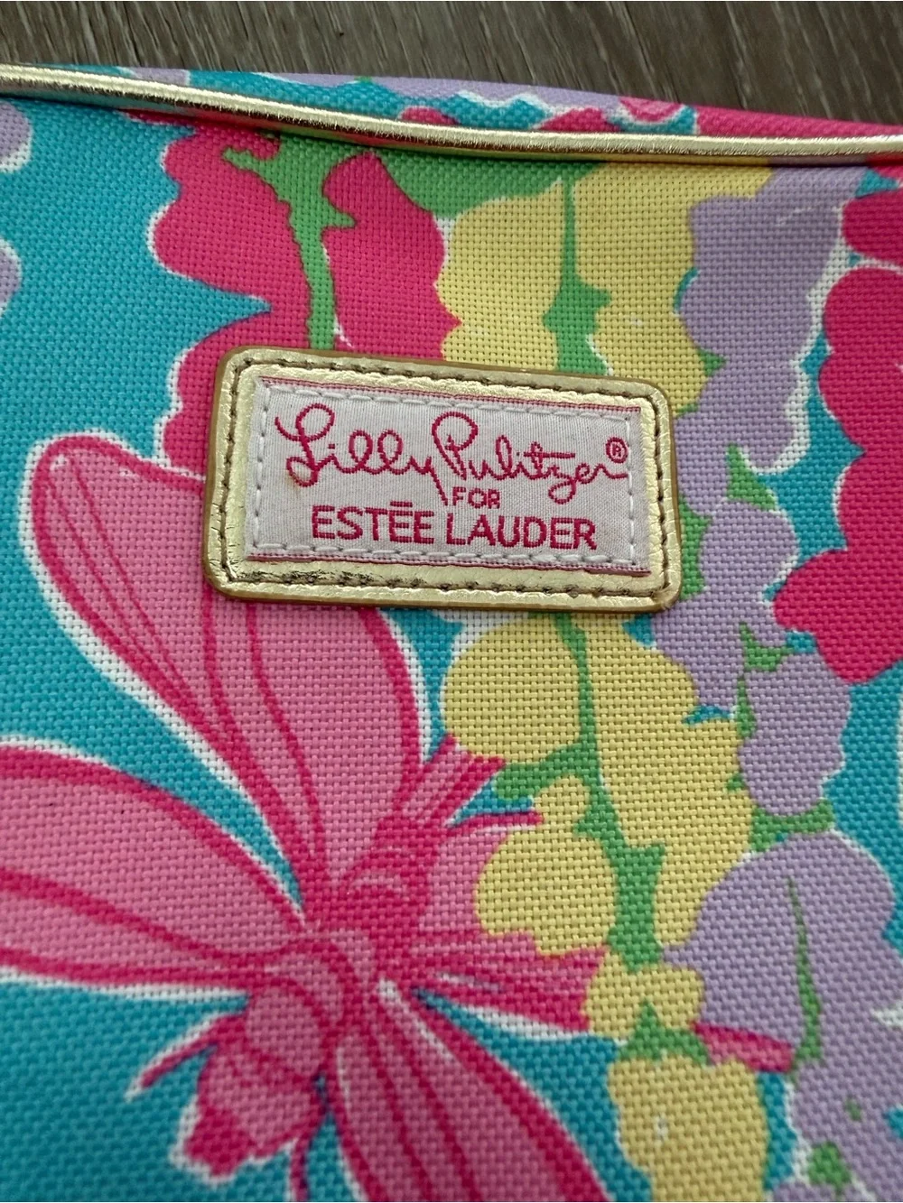Blue Floral Dragonfly Makeup Pouch